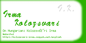 irma kolozsvari business card